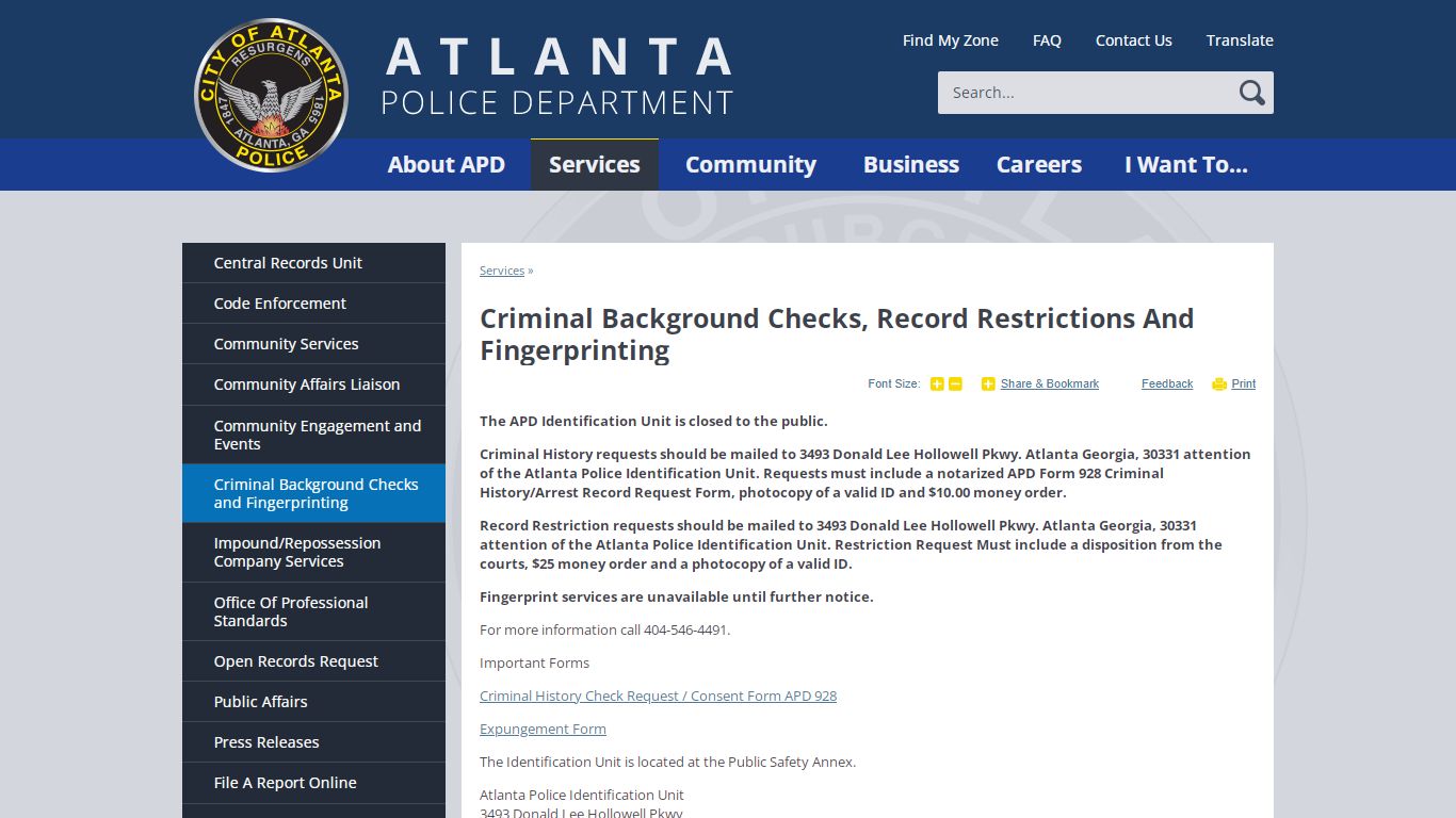 Criminal Background Checks, Record Restrictions and Fingerprinting ...